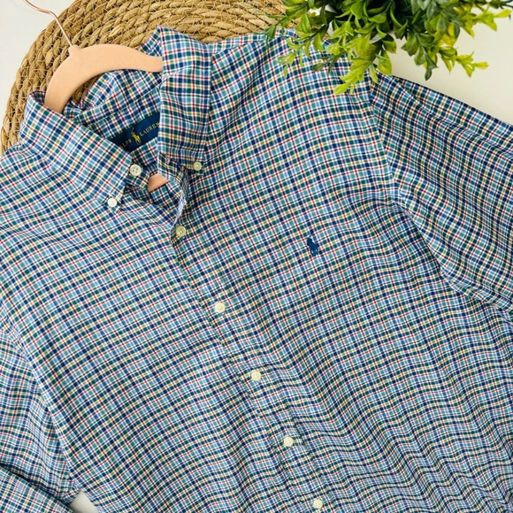 Ralph Lauren Multicolor Plaid Long Sleeve Button Down Shirt‎ Size XL - Picture 3 of 9